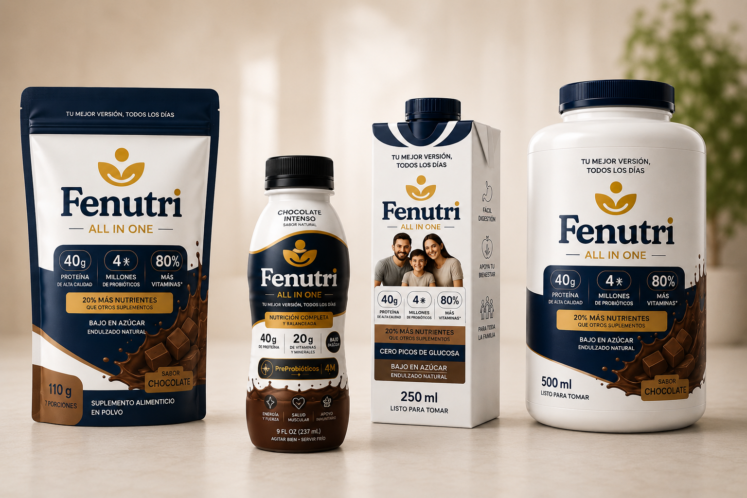 Fenutri Chocolate — Tetrapack para beber 250 mL